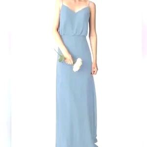 Bill Levkoff Spaghetti Strap Chiffon Gown
